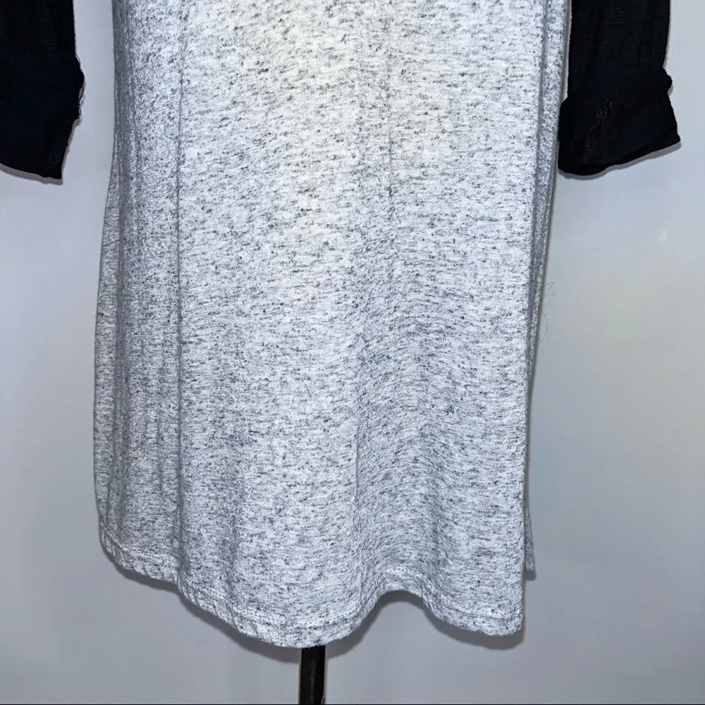 MOA MOA Gray Black Crew Neck Raglan Shirt Small Aztec Front Pocket - Picture 3 of 12